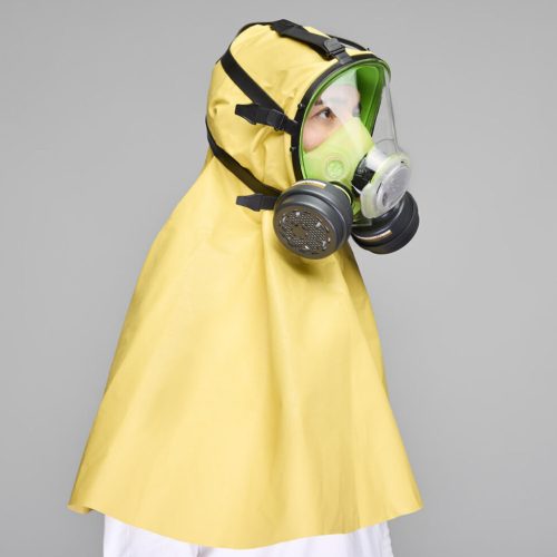 BLS 5700 dupla szűrős teljes álarc bajonett csatlakozóval saválló védőkámzsával, CLASS 2