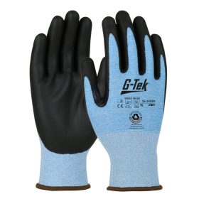 G-TEK 3RX újrahasznosított poliészter/polykor/elasztán, nitrilhab tenyérmártott munkavédelmi kesz