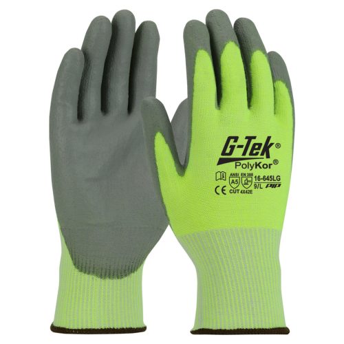 G-TEK PolyKor kötött, PU mártott munkavédelmi kesztyű