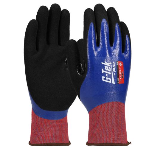 G-TEK Typhan OIL XREY/nylon/spandex kötött, nitril tenyérmártott munkavédelmi kesztyű
