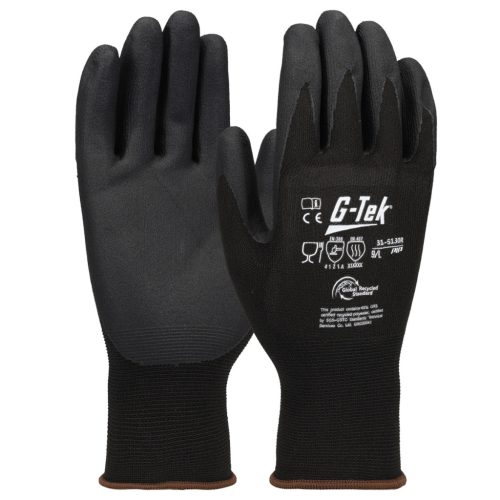 G-TEK 3RX 15G újrahasznosított poliészter/spandex, nitril tenyérmártott munkavédelmi kesztyű