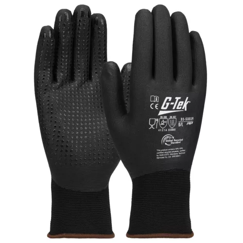 G-TEK 3RX 15G újrahasznosított poliészter/spandex, nitril teljesmártott munkavédelmi kesztyű