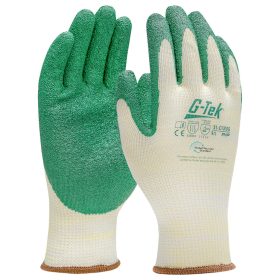 G-TEK újrahasznosított poliészter, latex tenyérmártott munkavédelmi kesztyű