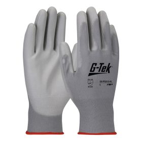 G-TEK kötött, PU tenyérmártott, poliészter munkavédelmi kesztyű