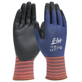 G-TEK kötött, poliészter/spandex, nitril tenyérmártott munkavédelmi kesztyű
