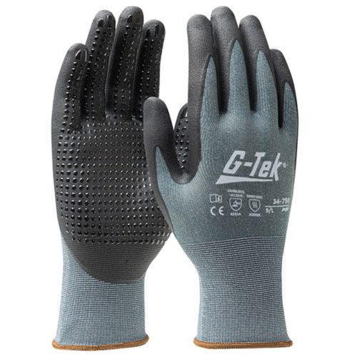 G-TEK X-Treme kötött, nitrilhab, pontozott, tenyérmártott munkavédelmi kesztyű