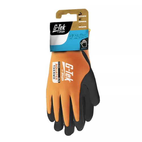 G-TEK Aquatek THERMO akril/poliészter, latex tenyérmártott munkavédelmi kesztyű - bliszteres